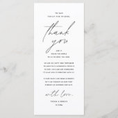Modern Wedding Dinner Place Setting Thank You Card プログラム (正面)