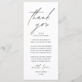 Modern Wedding Dinner Place Setting Thank You Card プログラム (正面)