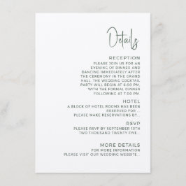Modern wedding Enclosure Card  Details. エンクロージャーカード