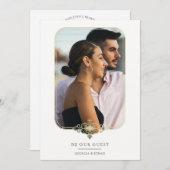 Modern Wedding Flourish Filigree Fancy Photo Frame 招待状 (正面/裏面)