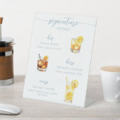 Modern Wedding His Hers Signature Drinks Sign 台座サイン (インサイチュ)