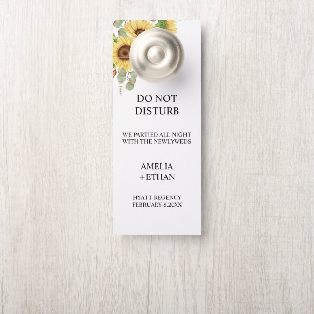 Modern Wedding Hotel Do Not Disturb Door Hanger ドアノブサイン (ノブ)