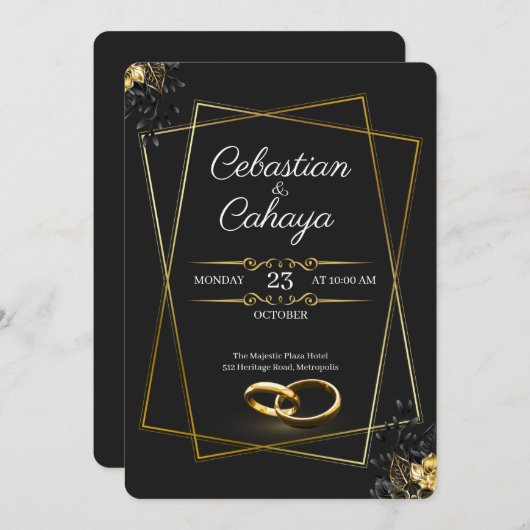 Modern Wedding Invitation 招待状 (正面/裏面)