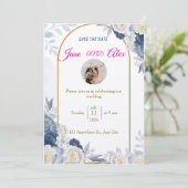 Modern Wedding Invitation Back Message 招待状 (スタンド正面)