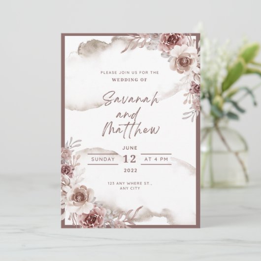 Modern Wedding Invitation Clean Minimal Style 招待状 (スタンド正面)