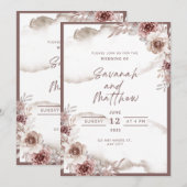 Modern Wedding Invitation Clean Minimal Style 招待状 (正面/裏面)