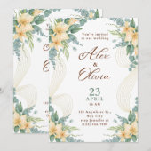 Modern Wedding Invitation Elegant Minimal Layout 招待状 (正面/裏面)