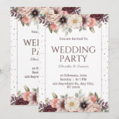 Modern Wedding Invitation Elegant Minimal Layout 招待状 (正面/裏面)