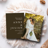 Modern Wedding invitation with 2 photos & QR Code 招待状