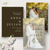 Modern Wedding invitation with 2 photos & QR Code 招待状