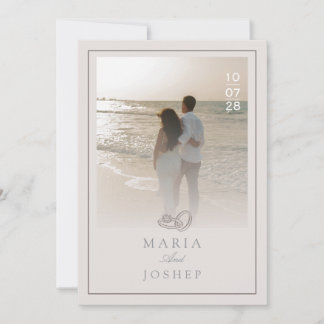 Modern Wedding Invitation with Bold Date Front 招待状