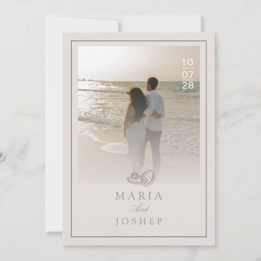 Modern Wedding Invitation with Bold Date Front  招待状 (正面)