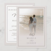 Modern Wedding Invitation with Bold Date Front  招待状 (正面/裏面)