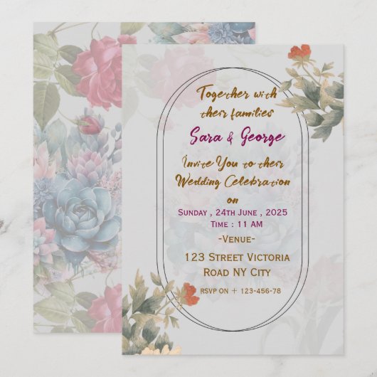 Modern Wedding Invitations  招待状 (正面/裏面)