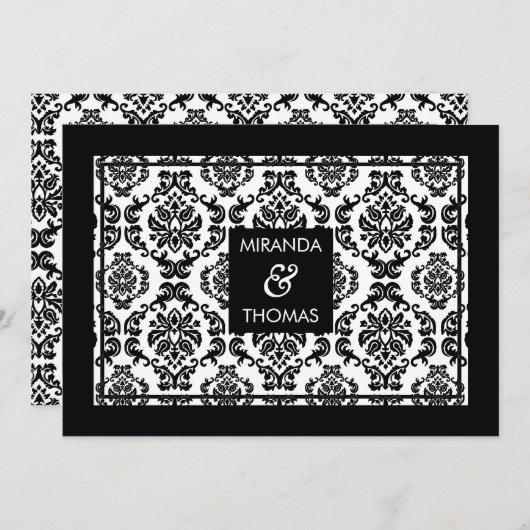 MODERN WEDDING INVITATIONS :: damask colors 10 招待状 (正面/裏面)