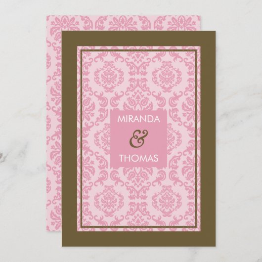 MODERN WEDDING INVITATIONS :: damask colors 9P 招待状 (正面/裏面)