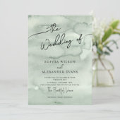 Modern wedding invitations in a watercolor style.  招待状 (スタンド正面)