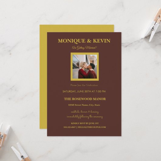 Modern Wedding Invite Instant Download Available 招待状 (正面/裏面インサイチュ)