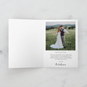 Modern Wedding Love and Thanks 2 Photo サンキューカード (内部)