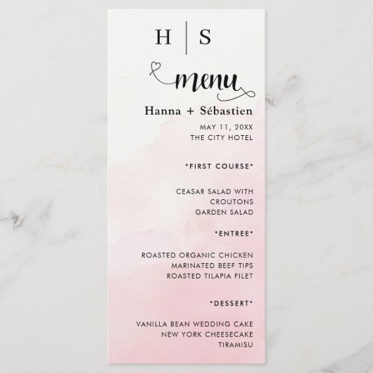 Modern  Wedding Menu メニュー (正面)