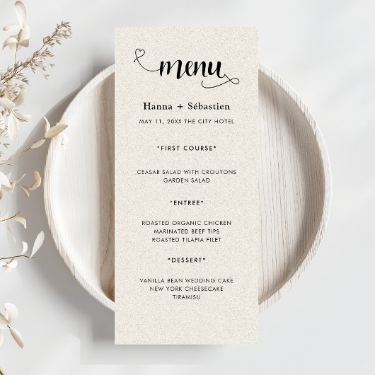 Modern Wedding Menu メニュー
