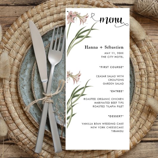 Modern  Wedding Menu メニュー