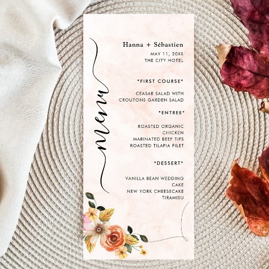 Modern  Wedding Menu メニュー