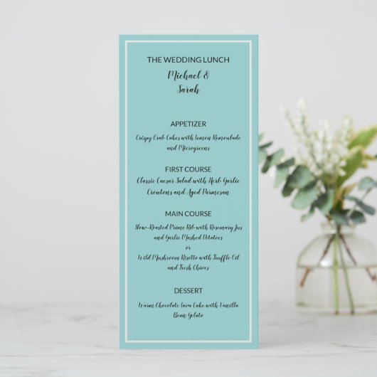 Modern Wedding Menu Card, Minimalist Custom Dinner メニュー (スタンド正面)