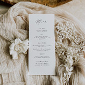 Modern wedding menu card with guest name メニュー