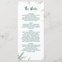 Modern Wedding Menu, Minimalist Menu, Elegant 
