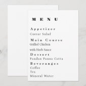 Modern Wedding Menu Template メニュー (正面/裏面)