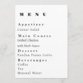 Modern Wedding Menu Template メニュー (正面)