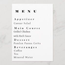 Modern Wedding Menu Template メニュー