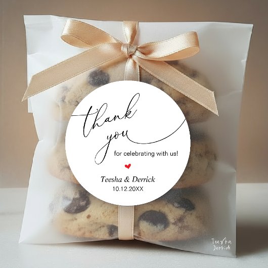 Modern Wedding Minimalist Thank You Gifts  ラウンドシール