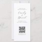 Modern Wedding Photo Save the Date with QR Code セーブザデート (裏面)