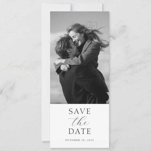 Modern Wedding Photo Save the Date with QR Code セーブザデート (正面)