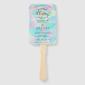 Modern Wedding Program Fans with ハンドファン (正面)