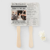 Modern Wedding Program Fans with Photo ハンドファン (正面&裏面)