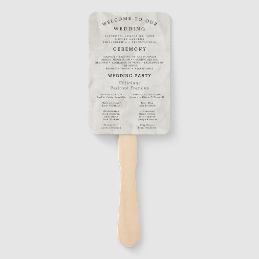 Modern Wedding Program Fans with Photo ハンドファン (裏面)