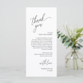 Modern Wedding Reception Dinner Thank You Card プログラム (スタンド正面)