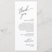 Modern Wedding Reception Dinner Thank You Card プログラム (正面)