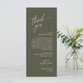 Modern Wedding Reception Dinner Thank You Card プログラム (スタンド正面)