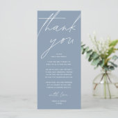 Modern Wedding Reception Dinner Thank You Card プログラム (スタンド正面)