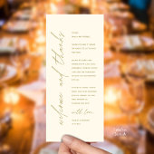 Modern Wedding Reception Dinner Thank You Card プログラム