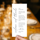 Modern Wedding Reception Dinner Thank You Card プログラム