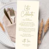 Modern Wedding Reception Dinner Thank You Card プログラム