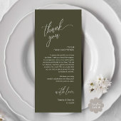 Modern Wedding Reception Dinner Thank You Card プログラム