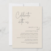 Modern Wedding Reception Party 私たちとお祝いをしましょう 招待状 (正面)