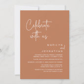 Modern Wedding Reception Party 私たちとお祝いを 招待状 (正面)