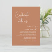 Modern Wedding Reception Party 私たちとお祝いを 招待状 (スタンド正面)